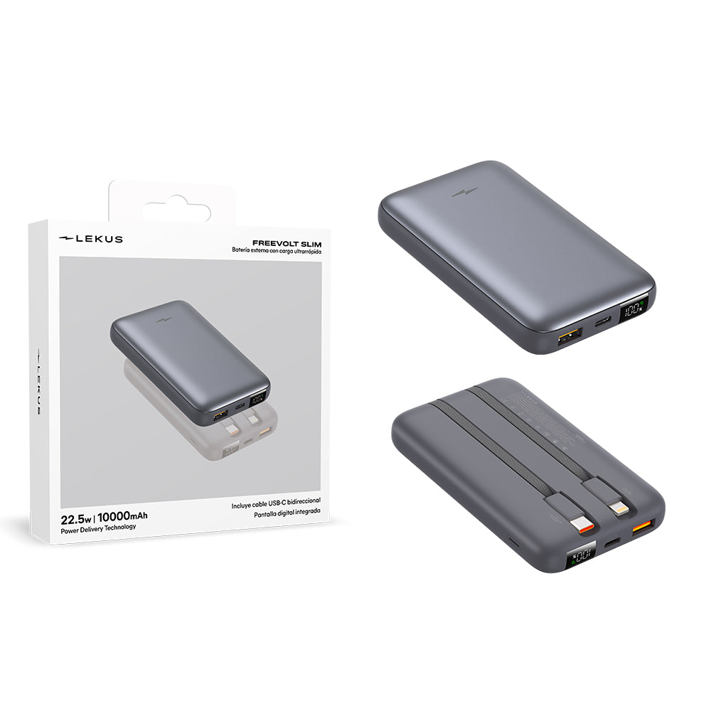 Batería Externa 10000mAh FreeVolt Slim 22.5W