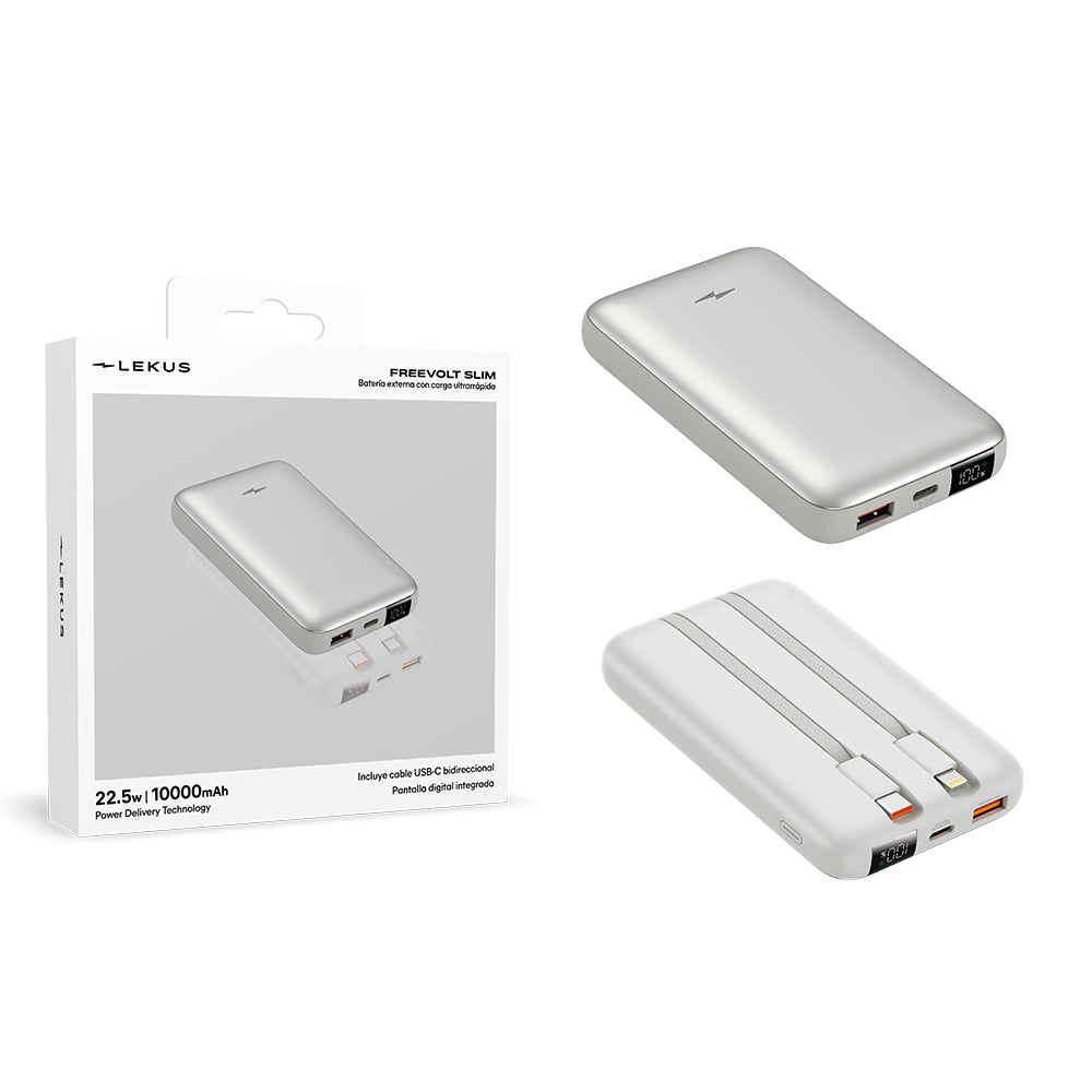 Batería Externa 10000mAh FreeVolt Slim 22.5W